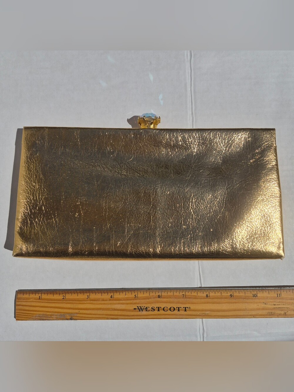 NWT Maxim Gold Metallic Clutch with Black Satin change purse